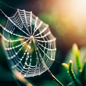 Wunderschönes Foto eines taubehangenen Spinnennetzes (Blogbeitrag "Welcher Beruf passt zu mir?"